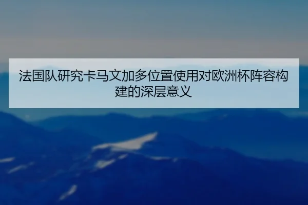 法国队研究卡马文加多位置使用对欧洲杯阵容构建的深层意义
